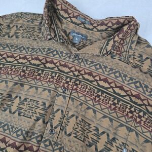 Eddie Bauer Mens XL‎ Classic Fit Button Up Shirt Long Sleeve Aztec Print